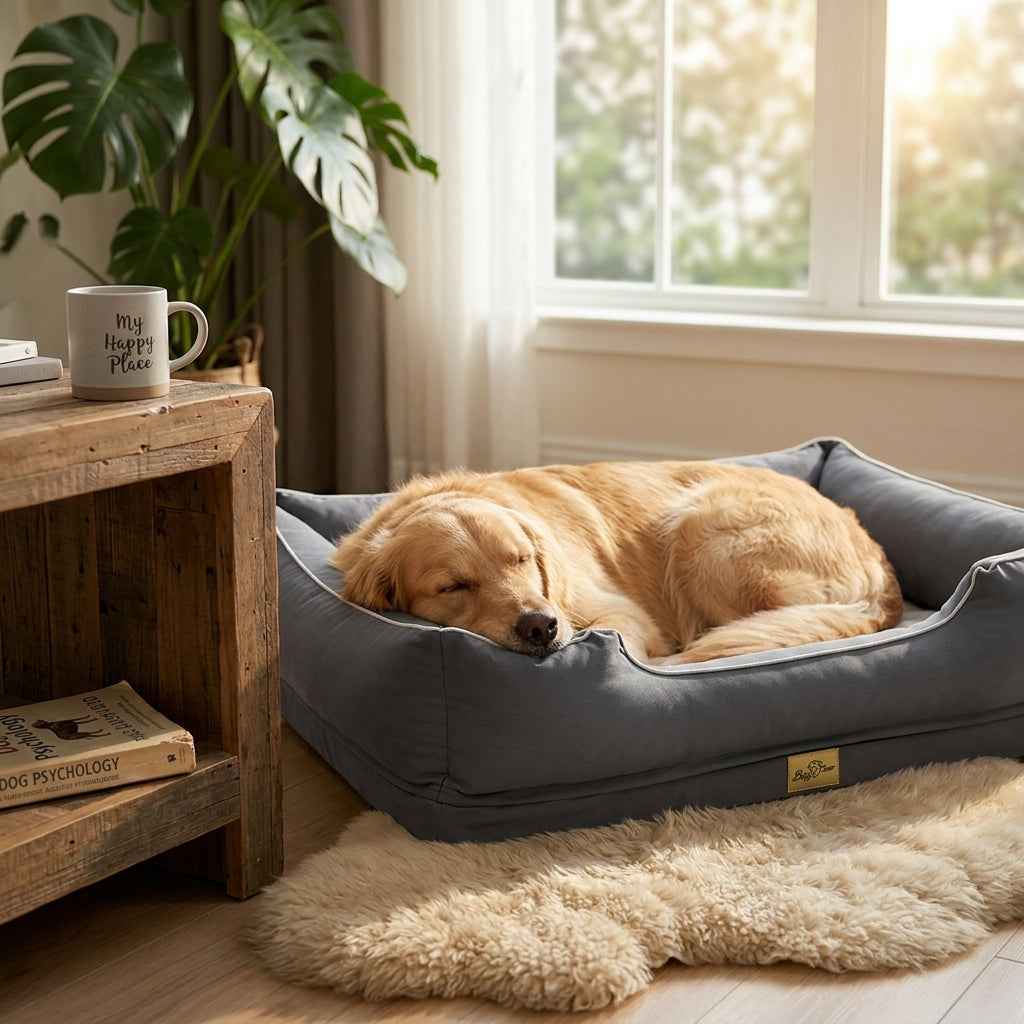 The Horton Bolster Dog Sofa Bed | Calming & Non-Slip